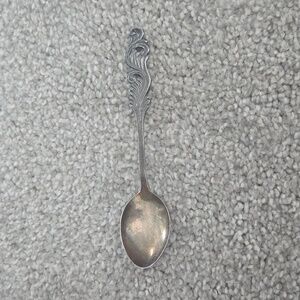 Vintage Silver Plate Scroll Wave Tiny Spoon